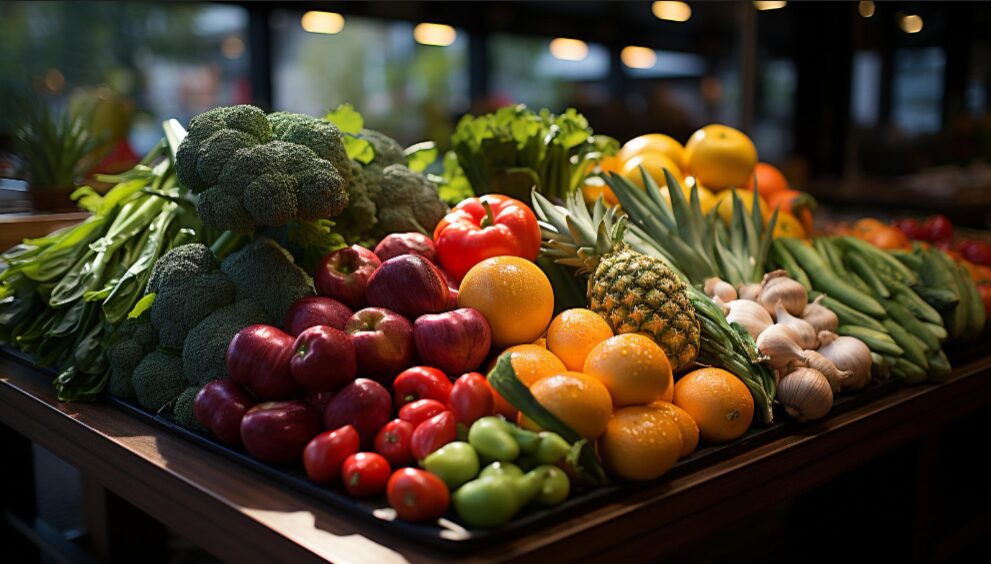 Food items on display